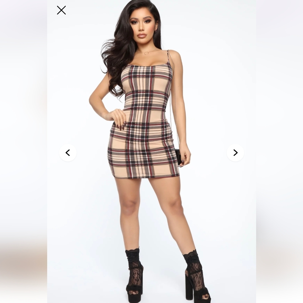 Modern Mini Dress - Taupe/Combo Small